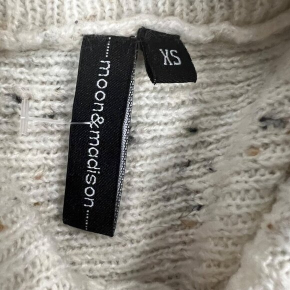 Moon & Madison Oversized Cowl Neck Pullover Sweater Cream/Multi Speckled Size XS - Picture 8 of 9